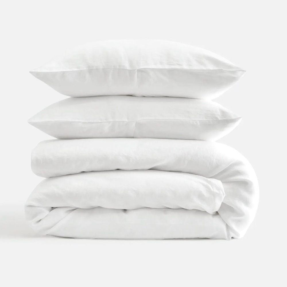 NWT Quince European White Linen Queen Duvet Set with Shams - Picture 5 of 5